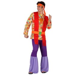 DISFRAZ HIPPIE PSICODELICO TALLA 2. ADULTO
