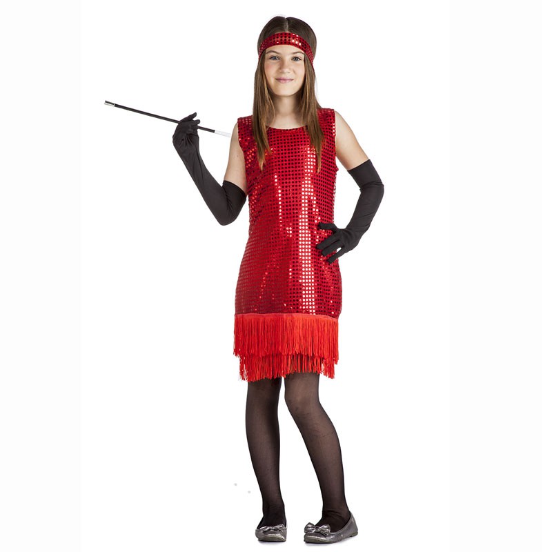 DISFRAZ DE CHARLESTON FUXIA TALLA 2