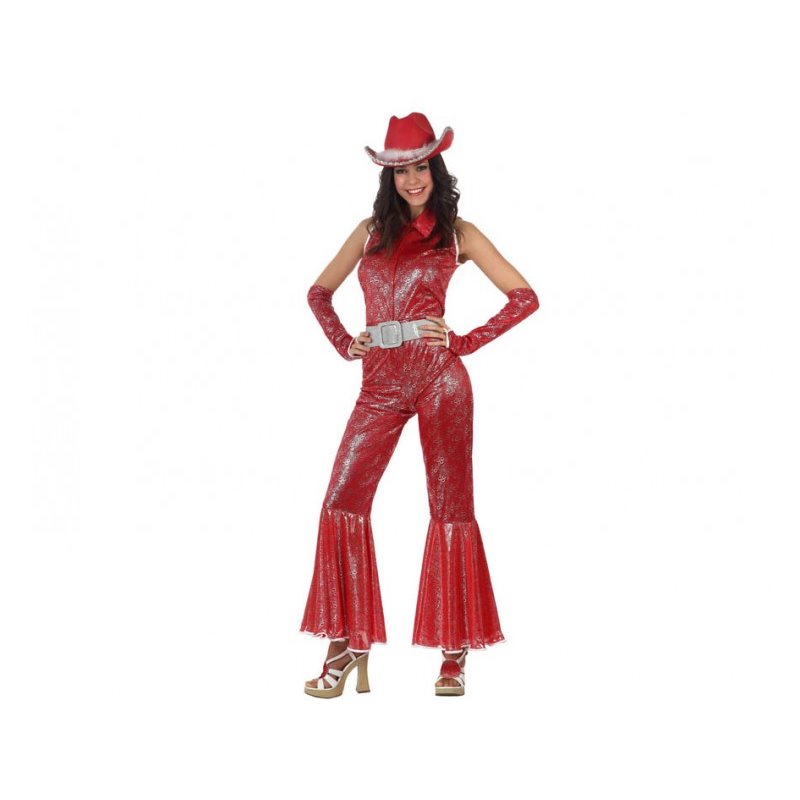 DISFRAZ DISCO WOMAN BRILLO ROJO TALLA 3.