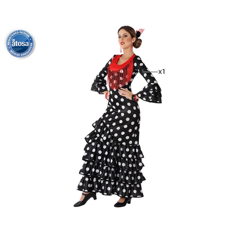 DISFRAZ FLAMENCA NEGRO ADULTO
