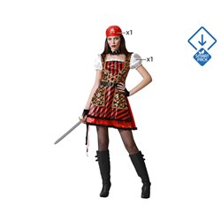 DISFRAZ PIRATA MUJER ADULTO DORADO