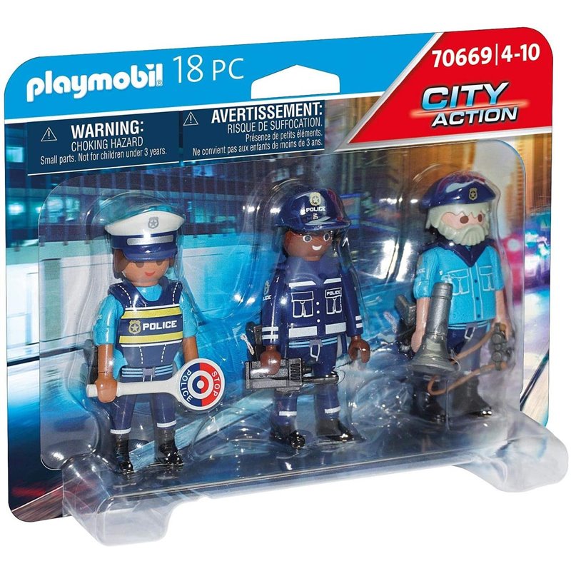 SET 3 FIGURAS POLICIA PLAYMOBIL