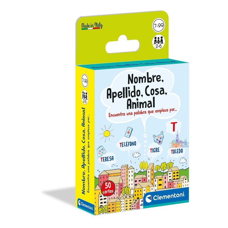 BARAJA CARTAS NOMBRE, APELLIDO, COSA, ANIMAL CLEMENTONI