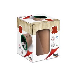 CUBILETE DE CUERO Y 5 DADOS DE POKER DE 16MM