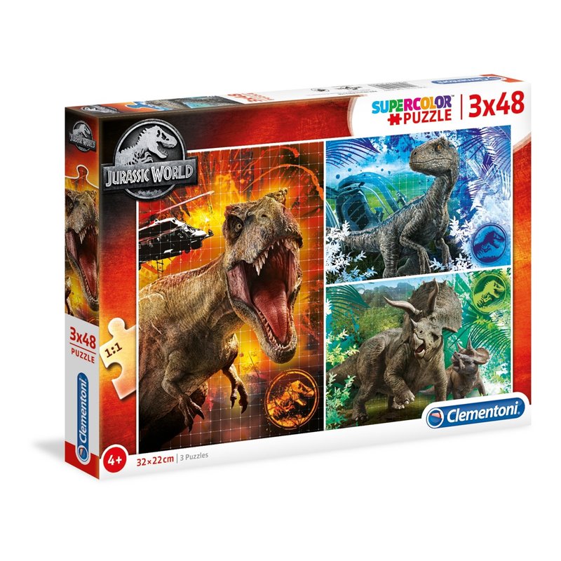 PUZZLE 3x48 PZAS SUPERCOLOR JURASSIC WORLD