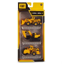 BLISTER 3 VEHICULOS DE METAL CATERPILLAR - CARGADORA, EXCAVADORA Y APISONADORA