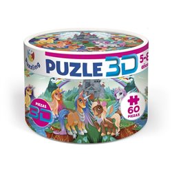 PUZZLE 3D - UNICORNIOS 60 PIEZAS