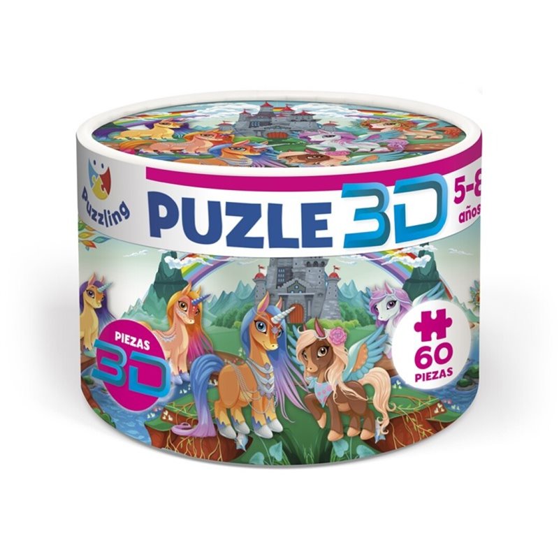 PUZZLE 3D - UNICORNIOS 60 PIEZAS