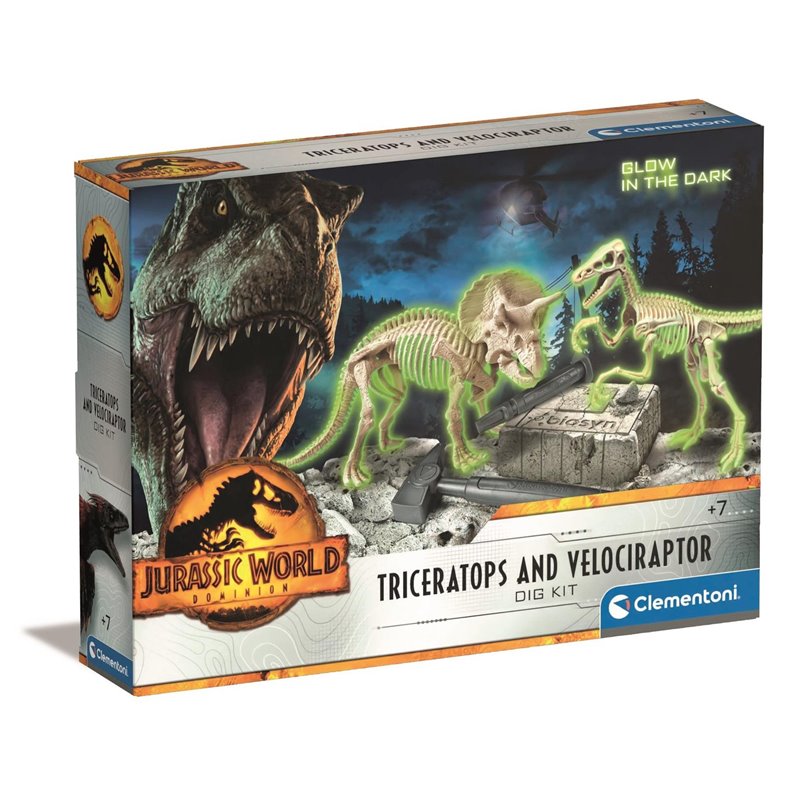 ARQUEOJUGANDO TRICERATOPS AND VELOCIRAPTOR JURASSIC WORLD 3