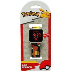 RELOJ LED POKEMON NEGRO CHARMANDER