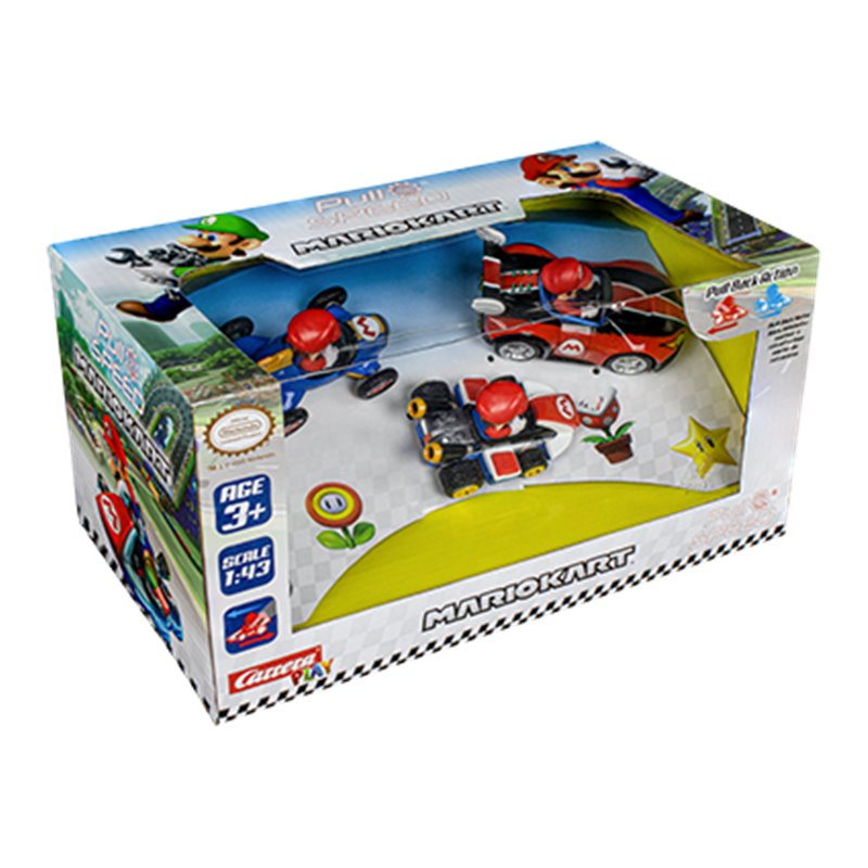 PACK 3 COCHES PULL & BACK MARIO KART 1:43