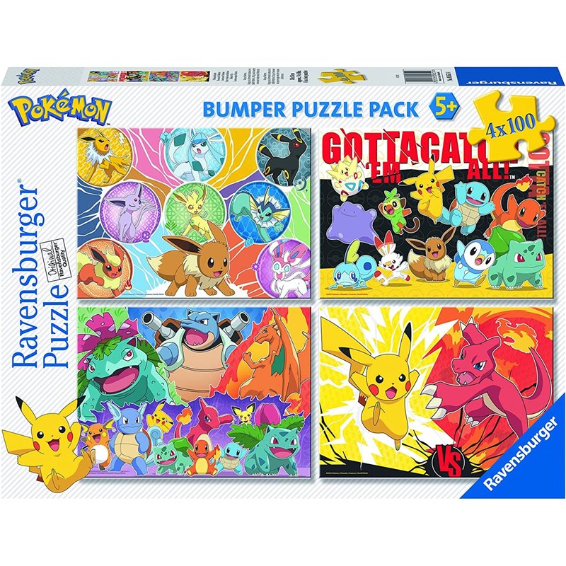 PUZZLE POKEMON BUMPER PACK 4x100 PZAS