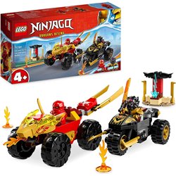LEGO NINJAGO BATALLA EN COCHE Y MOTO DE KAI Y RAS