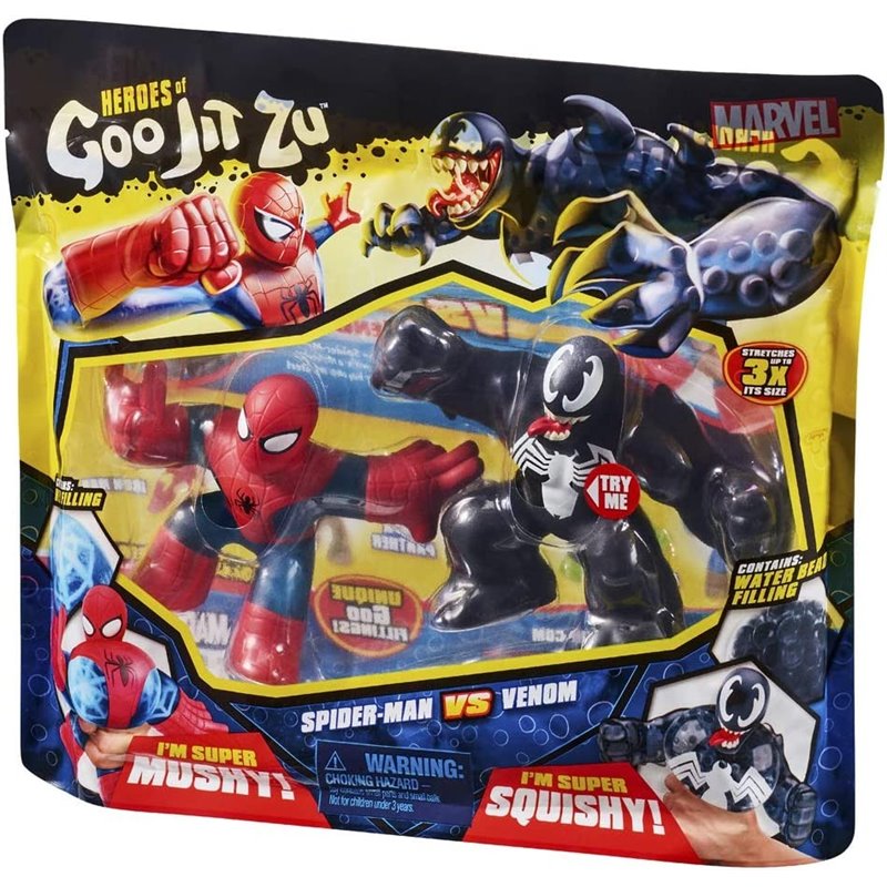 PACK 2 HÉROES MARVEL GOO JIT ZU - SPIDERMAN VS VENOM