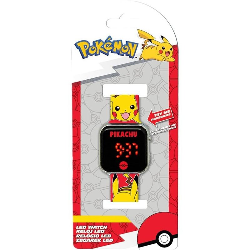 RELOJ LED POKEMON PIKACHU ROJO