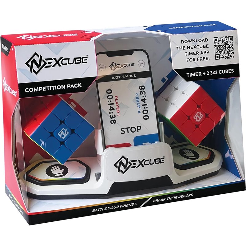 NEXCUBE 3X3 BATTLE PACK: 2 CUBOS + TEMPORIZADOR