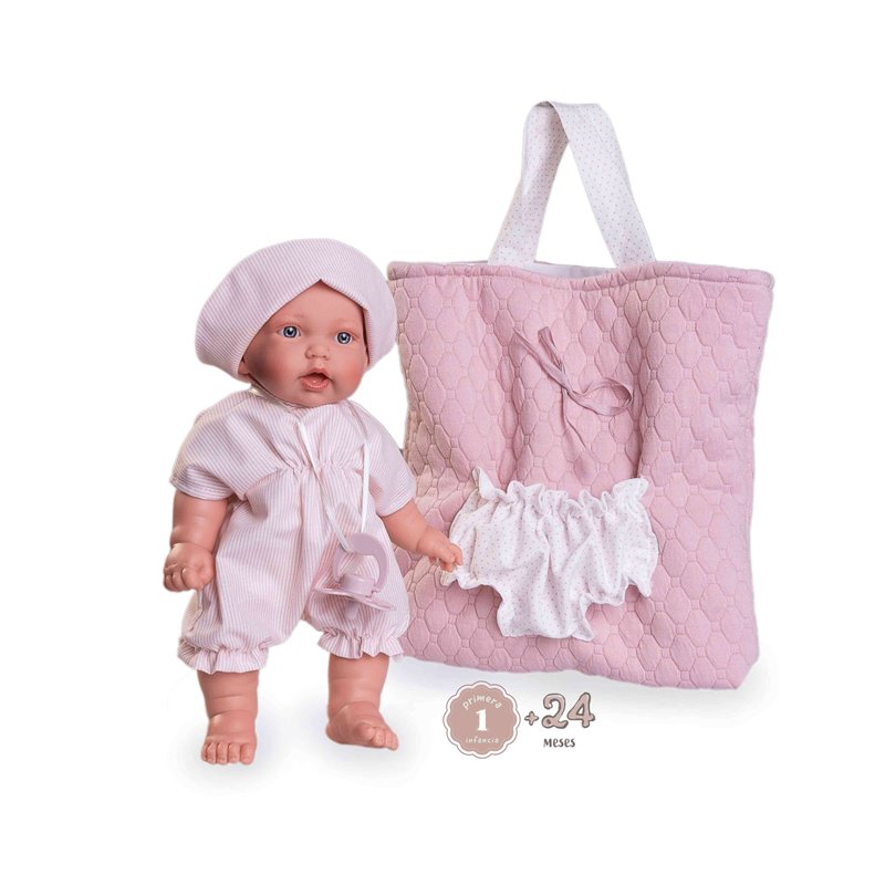 MUÑECO PETIT PALABRITAS CON BOLSO PORTABEBE