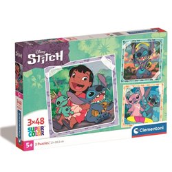 PUZZLE 3X48 PZAS SQUARE STITCH DISNEY
