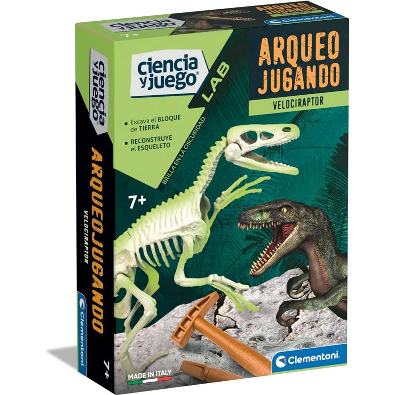 ARQUEOJUGANDO VELOCIRAPTOR FLUORESCENTE