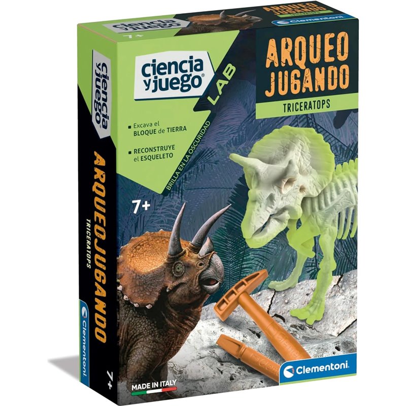 ARQUEOJUGANDO TRICERATOPS FLUORESCENTES