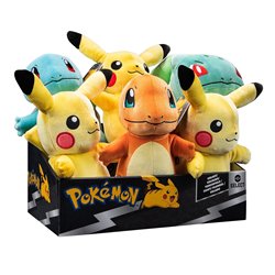 DISPLAY 6 POKEMON PELUCHE TERCIOPELO DX 21 CM SURTIDO