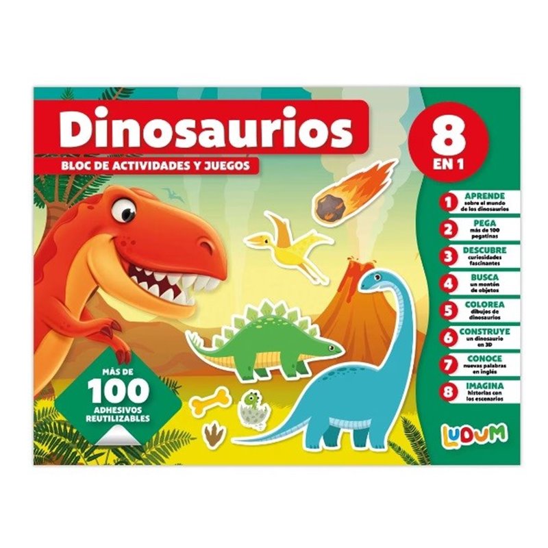 BLOC DE ACTIVIDADES Y JUEGOS DINOSAURIOS LUDUM