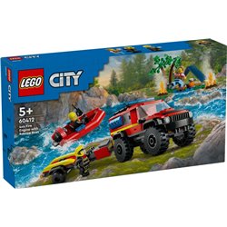 LEGO CITY CAMION DE BOMBEROS 4x4 CON BARCO DE RESCATE