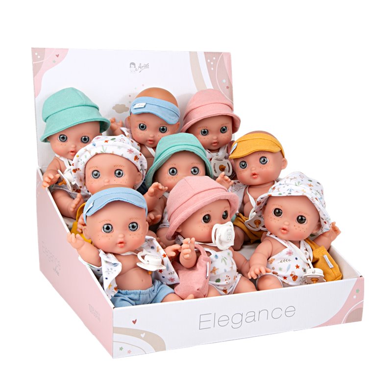 EXPOSITOR 9 UNIDADES COQUITOS SIN PELO 26 CM