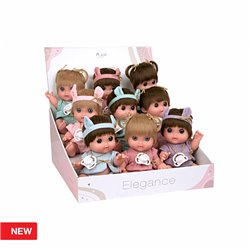 EXPOSITOR 9 UNIDADES COQUITOS CON PELO 26 CM