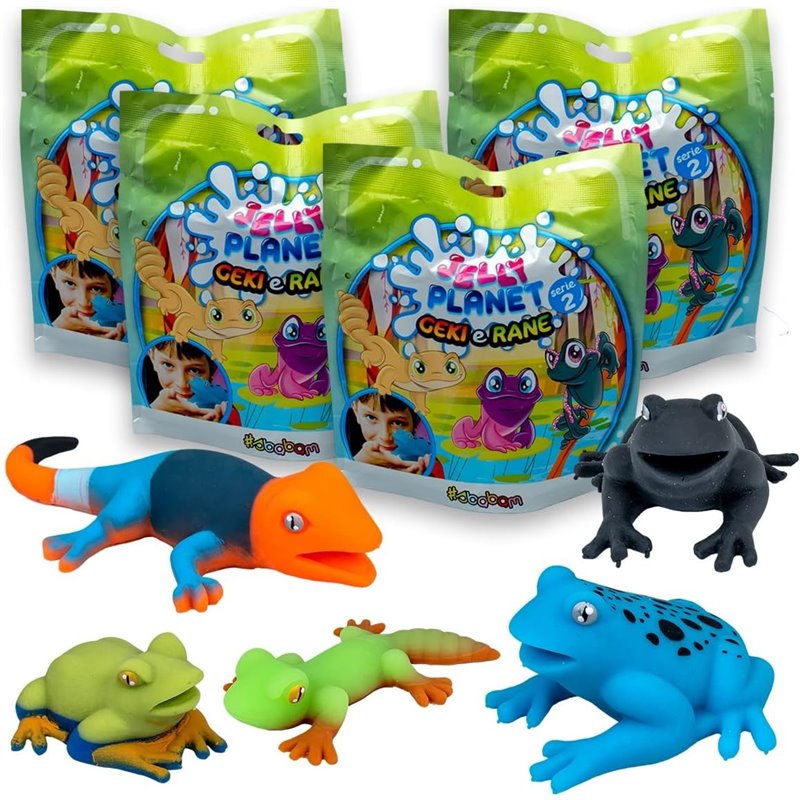 DISPLAY 8 JELLY PLANET GECKOS Y RANAS
