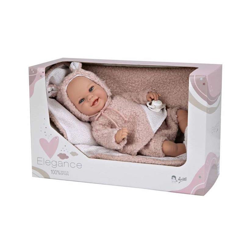 ELEGANCE 35 CM BABYTO ROSA C/MANTA (MUÑECO DE PESO)