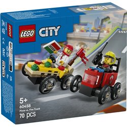 LEGO CITY - PACK DE COCHES DE CARRERAS: PIZZA vs CAMION DE BOMBEROS