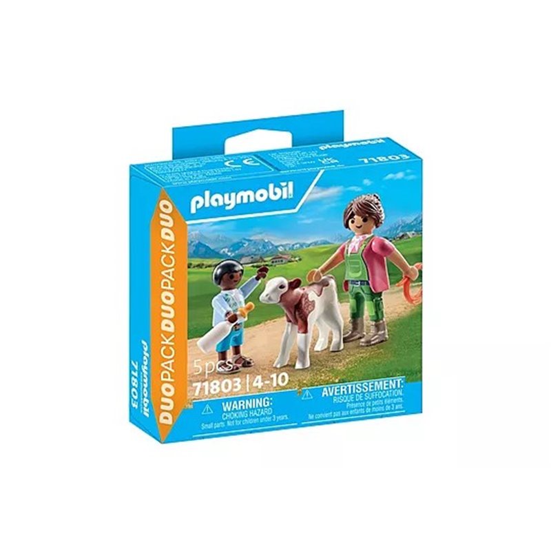 PLAYMOBIL - GRANJERA CON TERNERO