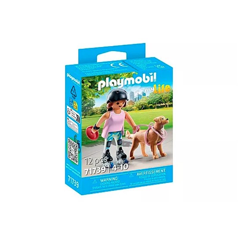 PLAYMOBIL - PATINADORA CON RETRIEVER
