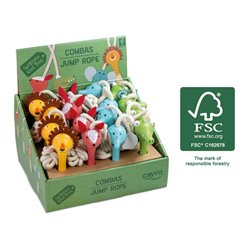 DISPLAY 8 COMBAS ANIMALES MADERA FSC 100%