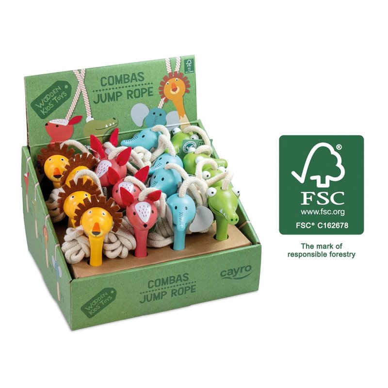 DISPLAY 8 COMBAS ANIMALES MADERA FSC 100%