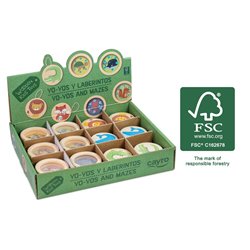 DISPLAY 6 YO-YO Y 12 LABERINTOS MADERA FSC 100%