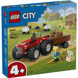 LEGO CITY - TRACTOR ROJO CON REMOLQUE Y OVEJA