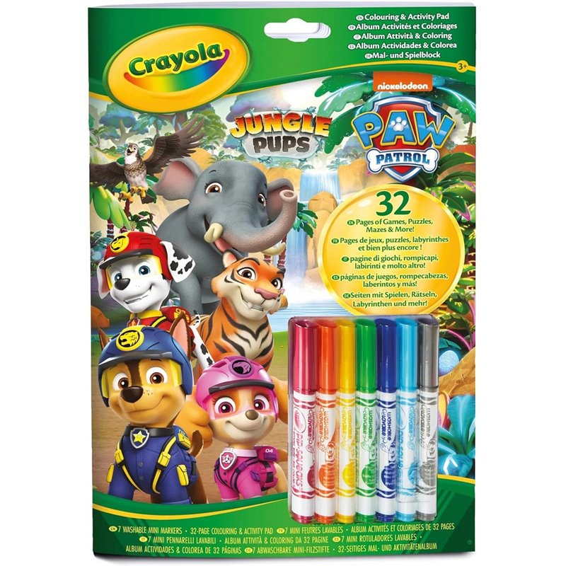 LIBRO DE ACTIVIDADES Y COLOREAR 7 ROTULADORES PAW PATROL