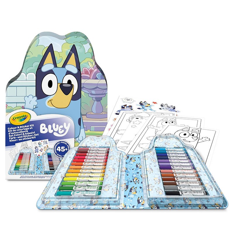 MALETIN 45 PIEZAS PARA COLOREAR CON STICKERS BLUEY