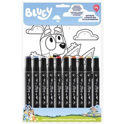SET COLOREA CON NUMEROS BLUEY 10 ROTULADORES DE ALCOHOL
