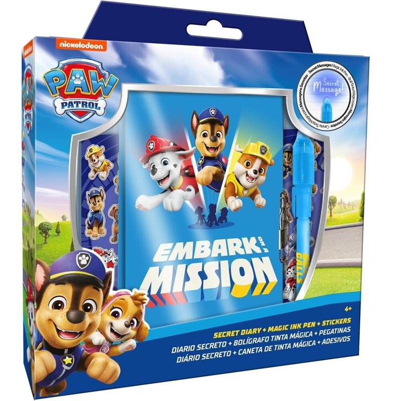 DIARIO CON BOLIGRAFO MAGICO PAW PATROL