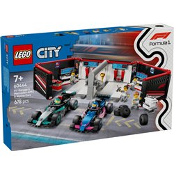 LEGO CITY F1 GARAJE DE F1 CON COCHER MERCEDES-AMG Y ALPINE