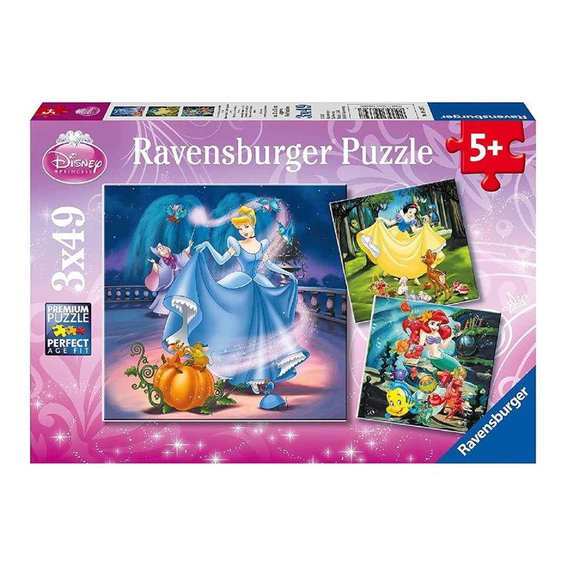 PUZZLE PRINCESAS DISNEY A 3 X 49 PIEZAS
