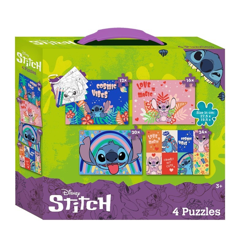 SET 4 PUZZLES DISNEY STITCH