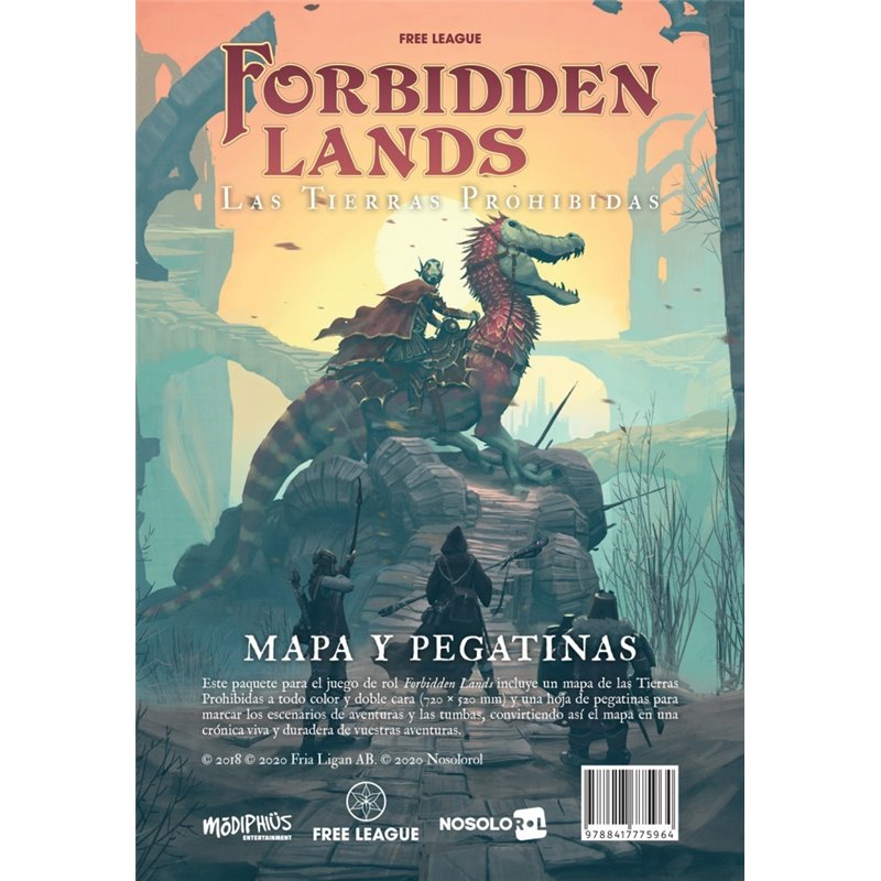 FORBIDDEN LANDS: MAPA EXTRA DE JUEGO Y PEGATINAS