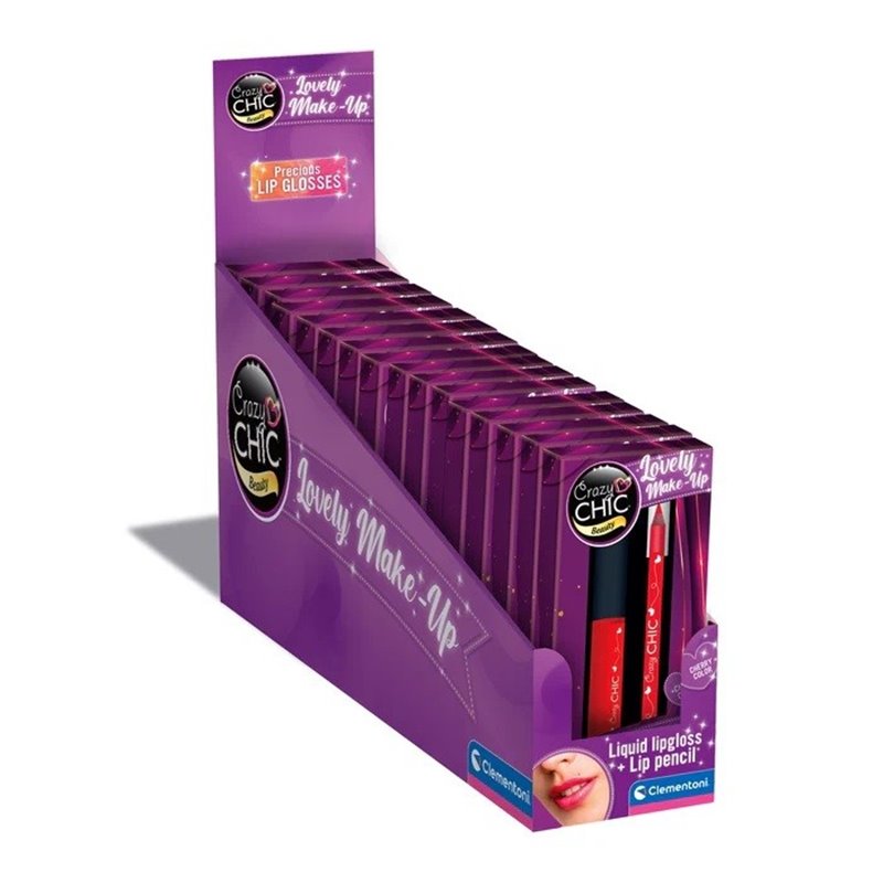 CRAZY CHIC DISPLAY 16 LAPIZ DE LABIOS + GLOSS CHERRY COLOR