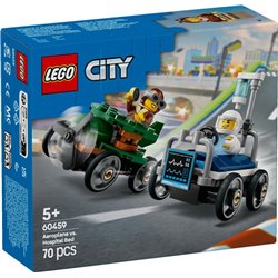 (REACONDICIONADO) LEGO CITY - PACK DE COCHES DE CARRERAS: AVION vs CAMA DE HOSPITAL