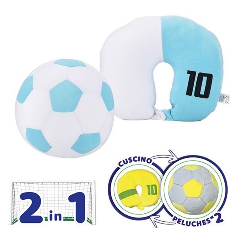 COJIN DE VIAJE PELUCHE BALÓN DE FUTBOLL SURTIDOS