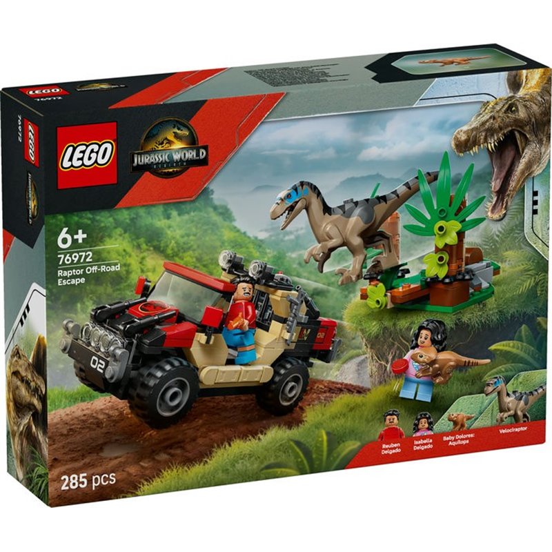LEGO JURASSIC WORLD - HUIDA EN TODOTERRENO Y RAPTO AL ACECHO